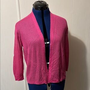 Worthington Fuchsia Open-Front Cardigan